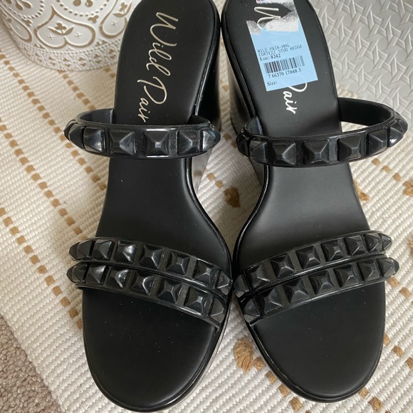 Black Wedges with Studs - Picture 4 of 4